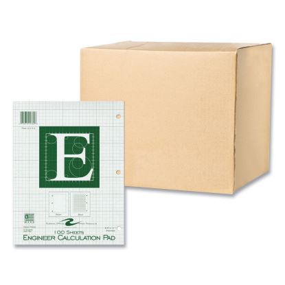 Engineer Pad, (0.5" Margins), Quad Rule (5 sq/in, 1 sq/in) 100 Lt Green 8.5x11 Sheets/Pad, 24/CT, Ships in 4-6 Business Days1
