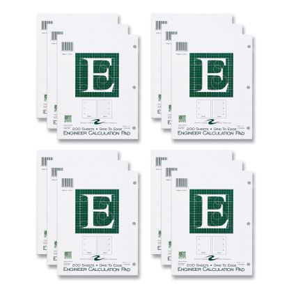 Engineer Pad, (1.25" Margin), Quad Rule (5 sq/in, 1 sq/in), 200 Lt Green 8.5x11 Sheets/Pad, 12/CT, Ships in 4-6 Business Days1