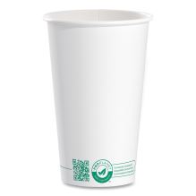 Compostable Paper Hot Cups, ProPlanet Seal, 16 oz, White/Green, 1,000/Carton1