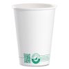 Compostable Paper Hot Cups, ProPlanet Seal, 12 oz, White/Green, 50/Pack1