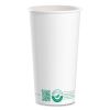 Compostable Paper Hot Cups, ProPlanet Seal, 20 oz, White/Green, 600/Carton1