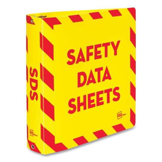 UltraDuty Safety Data Sheet Binders with Chain, 3 Rings, 2" Capacity, 11 x 8.5, Yellow/Red1