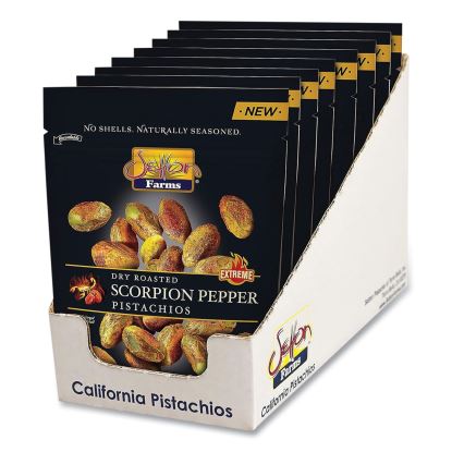 Scorpion Pepper Pistachios, 2.5 oz Bag, 8/Carton1