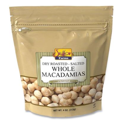 Macadamia Nuts, Dry Roasted, Salted, 4 oz Bag, 12/Carton1