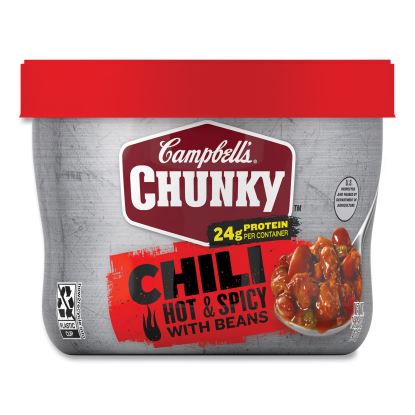 Chunky Firehouse Hot and Spicy Chili with Beans, 15.25 oz, 8/Carton, Ships in 1-3 Business Days1