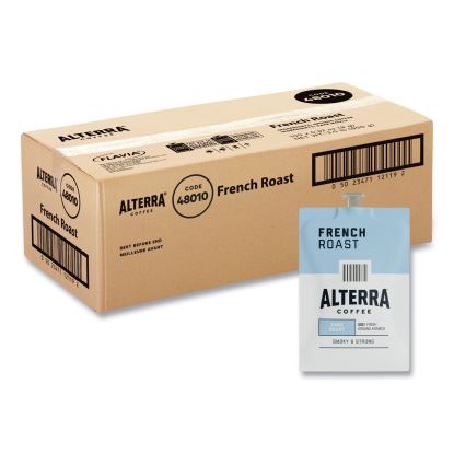 Alterra French Roast Coffee Freshpack, French Roast, 0.32 oz Pouch, 100/Carton1