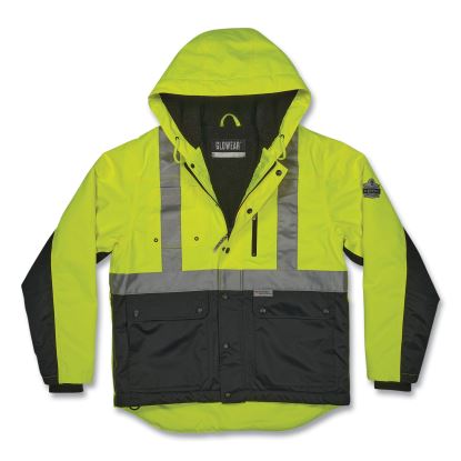 GloWear 8275 Class 2 Heavy-Duty Hi-Vis Workwear Sherpa Lined Jacket, Small, Lime, Ships in 1-3 Business Days1