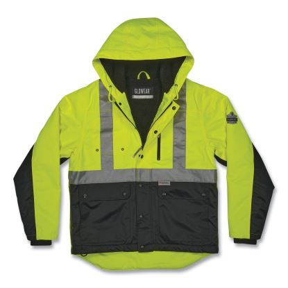 GloWear 8275 Class 2 Heavy-Duty Hi-Vis Workwear Sherpa Lined Jacket, Medium, Lime, Ships in 1-3 Business Days1