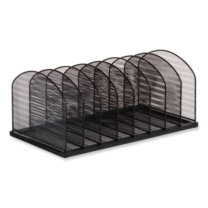 Onyx Mesh Desk Organizer, 8 Upright Sections, Letter to Legal Size Files, 19.25 x 10.87 x 8.5, Black, Ships in 1-3 Bus Days1
