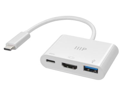 Monoprice 3-in-1 USB-C to HDMI Wired USB 3.2 Gen 1 (3.1 Gen 1) Type-C White1