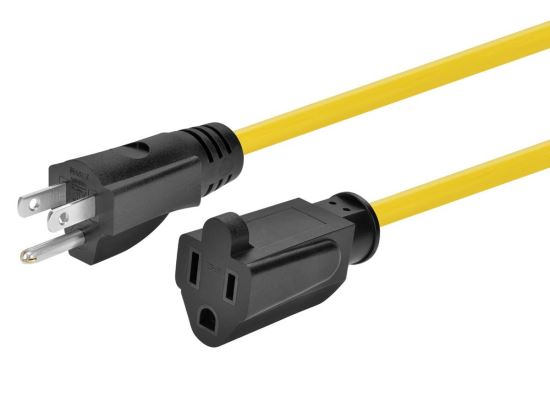 Monoprice 44320 power cable Yellow 300" (7.62 m) NEMA 5-15P NEMA 5-15R1