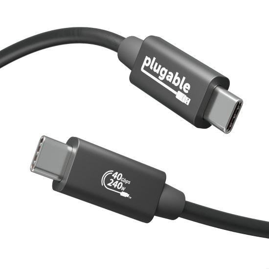 Plugable Technologies USB4-240W-1M USB cable 39.4" (1 m) USB4 Gen 3x2 USB B USB C Black1