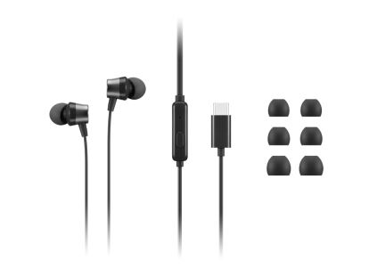 Lenovo 4XD1J77351 headphones/headset Wired In-ear Office/Call center USB Type-C Black1