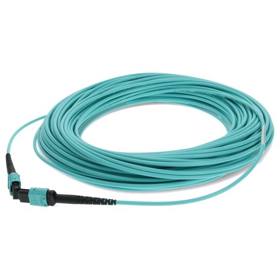 AddOn Networks ADD-MPOMPO-27M5OM4 fiber optic cable 1063" (27 m) MPO LOMM OM4 Aqua color1