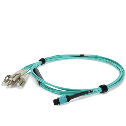 AddOn Networks ADD-MPO-4LC0-5M5OM4LZ fiber optic cable 78.7" (2 m) 8x LC LOMM OM4 Aqua color1