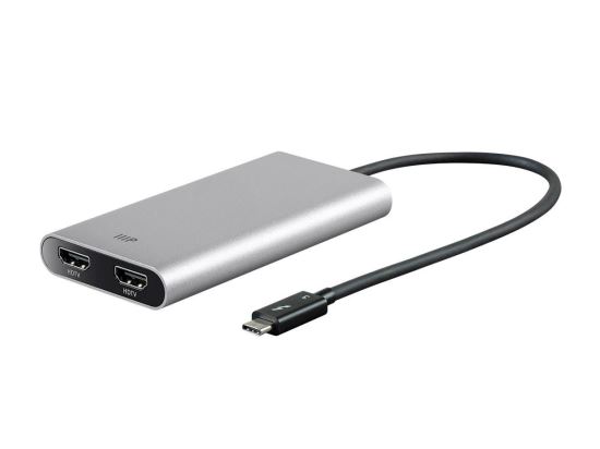 Monoprice 27405 video cable adapter 10.2" (0.26 m) Thunderbolt 3 2 x HDMI Silver1