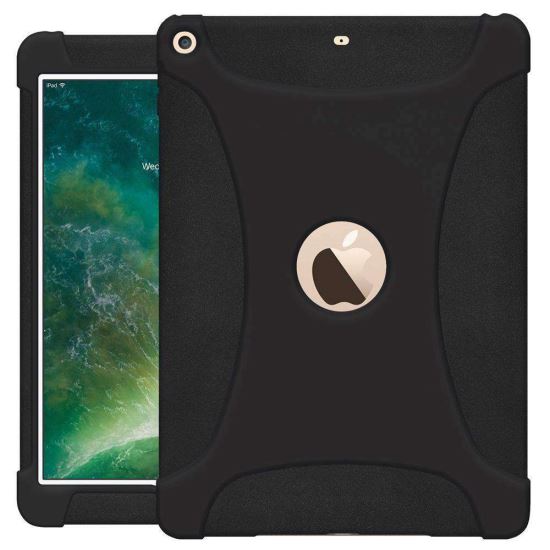 Amzer SHOCKPROOF RUGGED SILICONE SKIN JELLY CASE FOR APPLE IPAD 9.7 (2017/ 2018) 9.7" Cover Black1