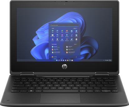 HP Fortis G11 Hybrid (2-in-1) 11.6" Touchscreen Intel® N N100 4 GB DDR4-SDRAM 64 GB eMMC Wi-Fi 6E (802.11ax) Windows 11 Pro Black1