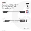 CLUB3D DisplayPort1.4 to HDMI 4K120Hz/8K60Hz HDR Active adapter M/F3