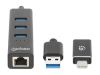 Manhattan 180894 interface hub USB 3.2 Gen 1 (3.1 Gen 1) Type-A + Type-C 5000 Mbit/s Black3