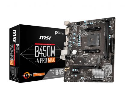 MSI B450M-A PRO MAX motherboard AMD B450 Socket AM4 micro ATX1