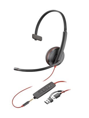 HP Poly Blackwire 3215 Headset Wired Head-band Office/Call center USB Type-A Black1