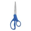 Preferred Line Stainless Steel Scissors, 8" Long, 3.5" Cut Length, Blue Straight Handles, 2/Pack2