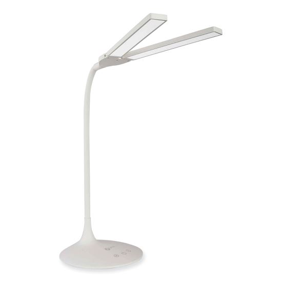 Wellness Series Pivot LED Desk Lamp with Dual Shades, 13.25" to 26" High, White, Ships in 1-3 Business Days1