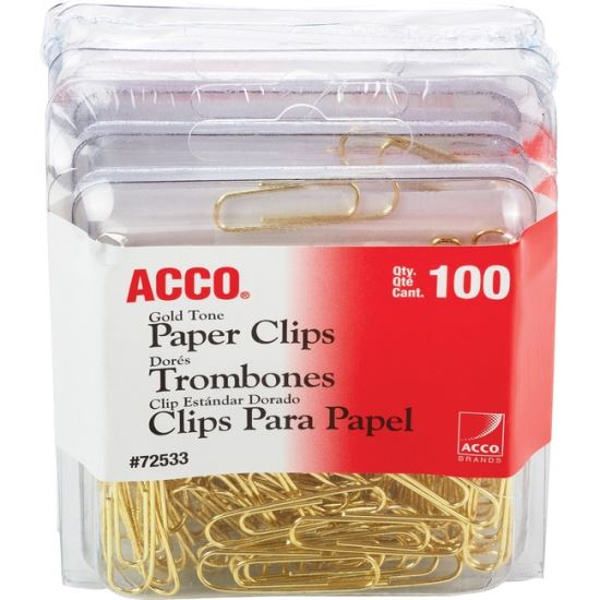 ACCO Gold Tone Paper Clips1