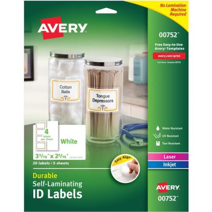 Avery&reg; Easy Align Self-Laminating ID Labels1