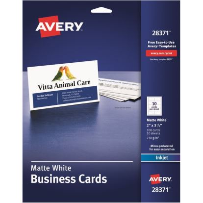 Avery&reg; Inkjet Business Card - White1