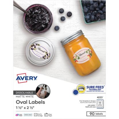 Avery&reg; Oval Dissolvable Labels1