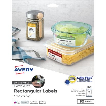 Avery&reg; Dissolvable Rectangle Labels1