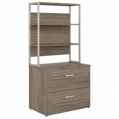 Bush Business Furniture Hybrid Collection Hickory Desking1