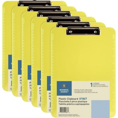 Business Source Flat Clip Plastic Clipboard1