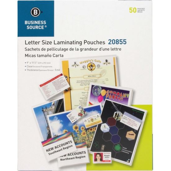 Business Source Letter Size Laminating Pouches1