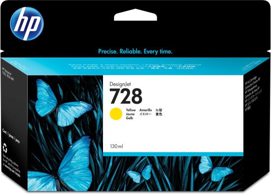 HP 728 130-ml Yellow DesignJet Ink Cartridge1