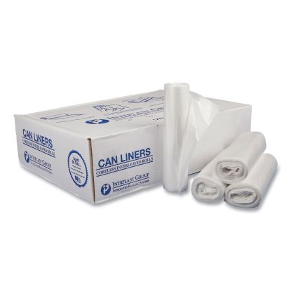 Draw-Tuff Institutional Draw-Tape Can Liners, 12 gal, 0.7 mil, 28" x 24", White, 300/Carton1