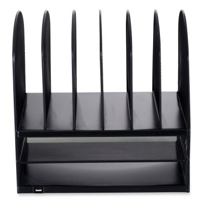 Safco® Powered Onyx™ Desk Organizer with Two Horizontal and Six Upright Sections1