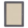 Ghent Ovation 1 Door Enclosed Fabric Bulletin Board with Gray Frame1