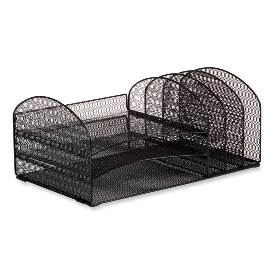 Safco® Onyx™ Mesh Desk Organizer With Three Horizontal/Three Upright Sections1