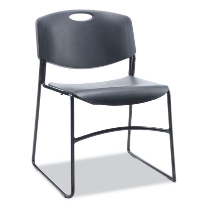 Alera Resin Stacking Chair, Supports Up to 275 lb, 18.50" Seat Height, Black Seat, Black Back, Black Base, 4/Carton1