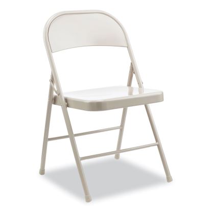 Armless Steel Folding Chair, Supports Up to 275 lb, Taupe Seat, Taupe Back, Taupe Base, 4/Carton1