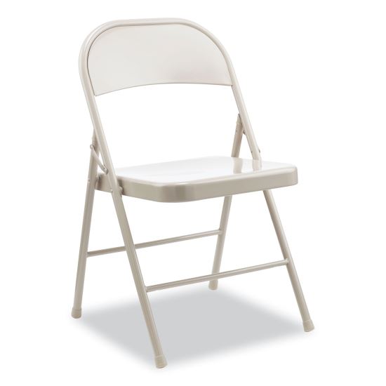 Armless Steel Folding Chair, Supports Up to 275 lb, Taupe Seat, Taupe Back, Taupe Base, 4/Carton1