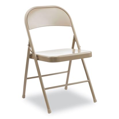 Armless Steel Folding Chair, Supports Up to 275 lb, Tan Seat, Tan Back, Tan Base, 4/Carton1