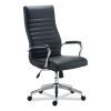 Alera Eddleston Leather Manager Chair, Supports Up to 275 lb, Black Seat/Back, Chrome Base1