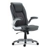 Alera Leithen Bonded Leather Midback Chair, Supports Up to 275 lb, Gray Seat/Back, Silver Base1