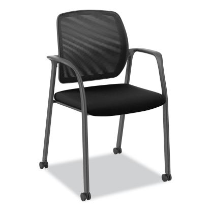Nucleus Series Recharge Guest Chair, Supports Up to 300 lb, 17.62" Seat Height, Black Seat/Back, Black Base1