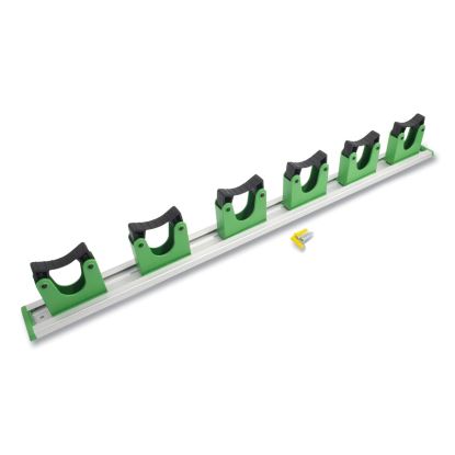Hang Up Cleaning Tool Holder, 28w x 3.15d x 2.17h, Silver/Green1