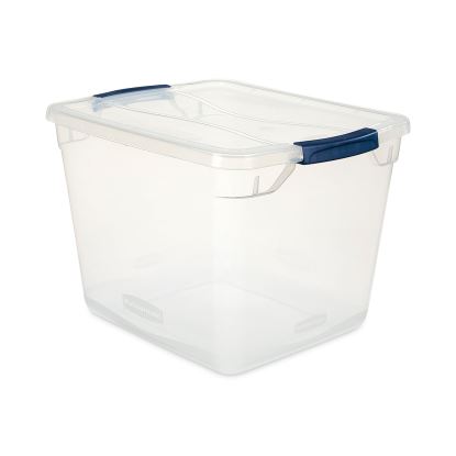 Clever Store Basic Latch-Lid Container, 30 qt, 13.37" x 18.75" x 10.5", Clear1